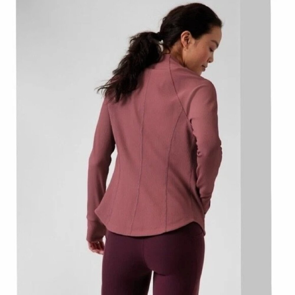 ATHLETA Salutation Ribbed Jacket Tawny Rose Size Medium - Picture 2 of 5